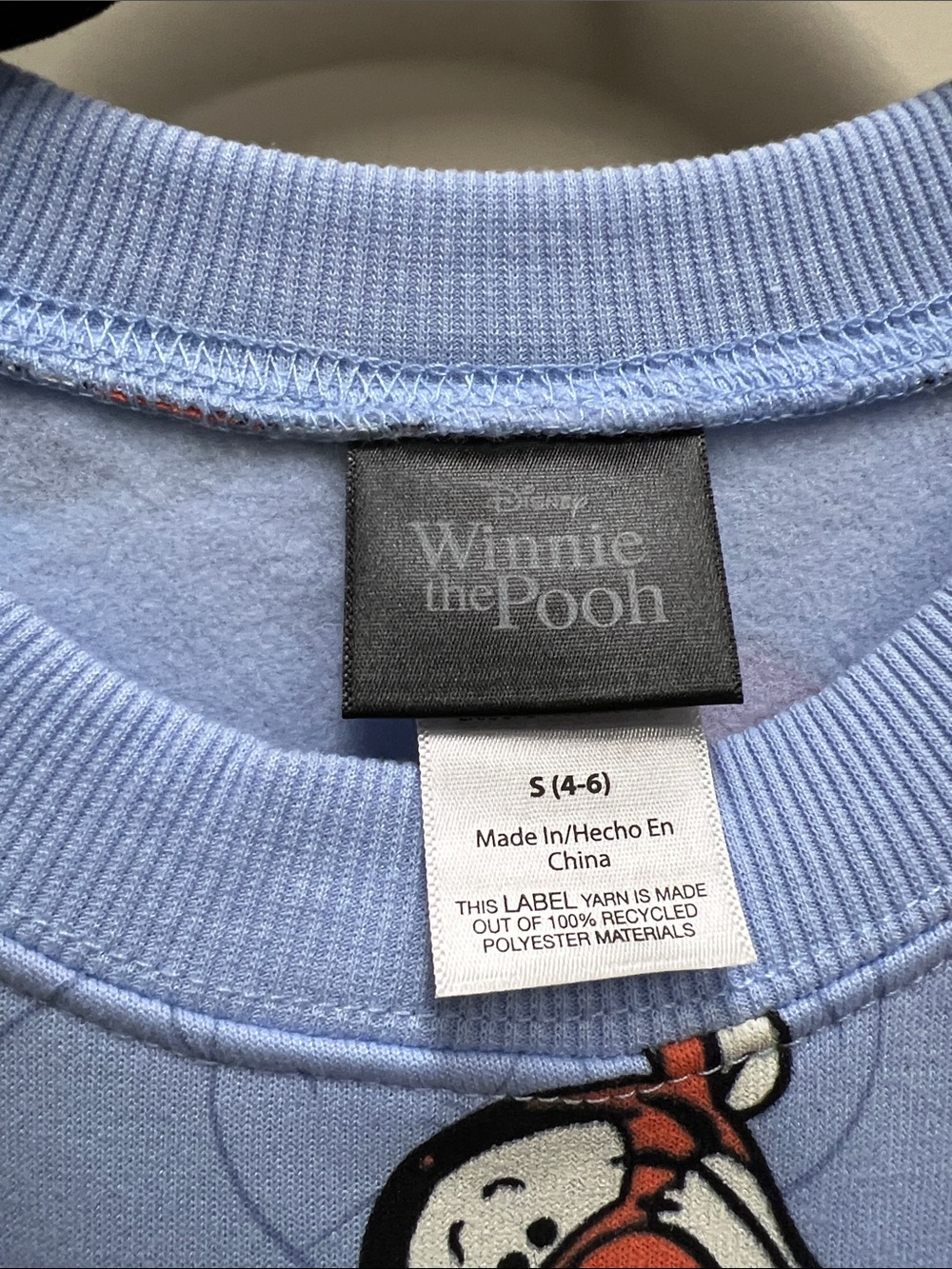 Winnie the Pooh and friends sweatshirt size small light blue Disney - Picture 2 of 5